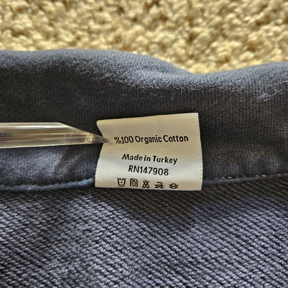 Outdoor Voices - Polo Button Cotton Sweatshirt - Navy Blue - Small - Picture 4 of 5